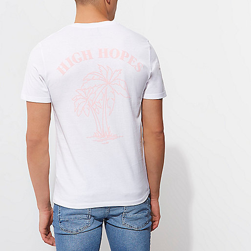 river island ladies shoes,jacques-vertuk Outfits White 'High Hopes' print slim fit T-shirt T-Shirts / Tanks Sale men