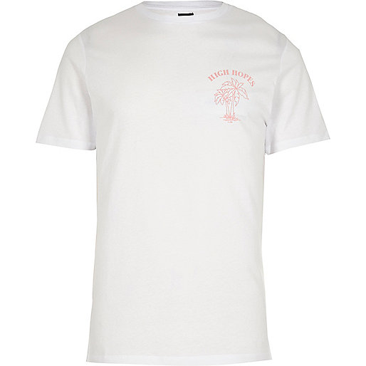 river island ladies shoes,jacques-vertuk Outfits White 'High Hopes' print slim fit T-shirt T-Shirts / Tanks Sale men