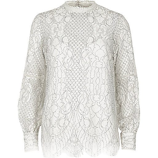 river island white wrap dress,jacques-vertuk Purple Jeans White high neck lace long sleeve top Blouses Tops women