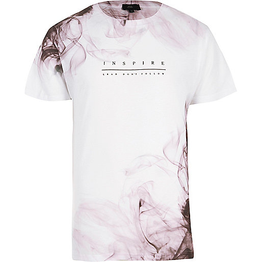 jacques-vertuk White 'inspire' smoke print T-shirt 304358 men T-Shirts / Vests T-shirts