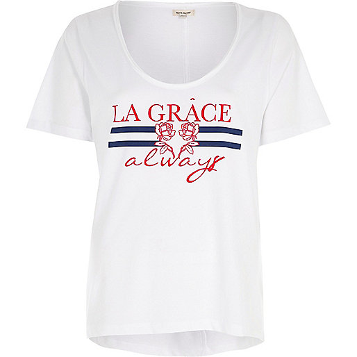 jacques-vertuk White 'la grace' scoop neck T-shirt 707810 women T-Shirts & Vests