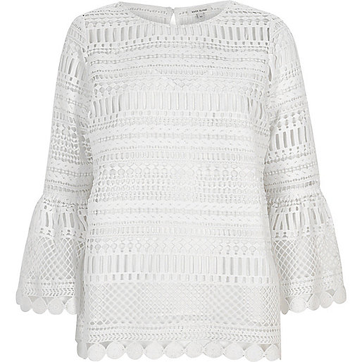 river island maternity mom jeans,jacques-vertuk Online Shop Sweden White lace bell sleeve tunic top Blouses Tops women