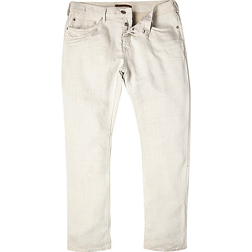 jacques-vertuk White linen slim chino pants 286952 men Trousers