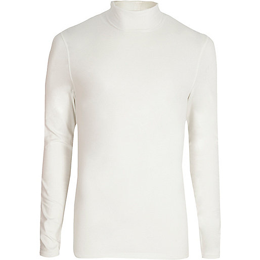 river island bow sandals,jacques-vertuk UK White long sleeve roll neck slim fit T-shirt men 302818