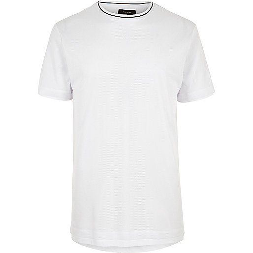 jacques-vertuk White longline mesh T-shirt 296671 men T-Shirts / Vests