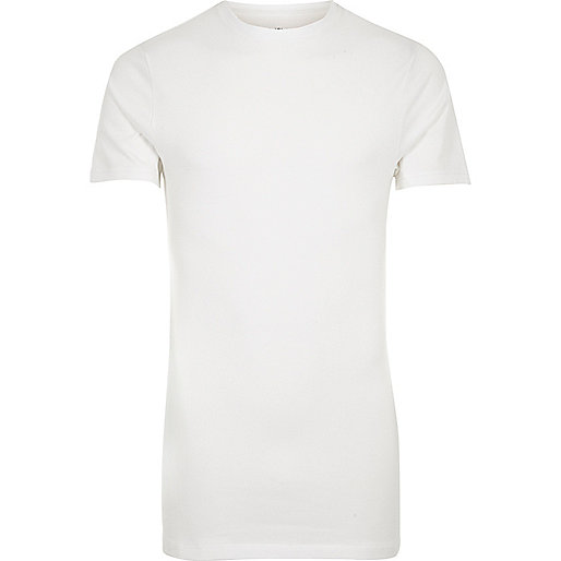 jacques-vertuk White longline muscle fit T-shirt 299541 men T-Shirts / Vests T-shirts