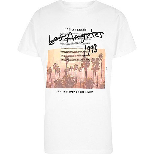 river island petite coats,jacques-vertuk Black And Gold Top White 'Los Angeles' photo print T-shirt T-shirts T-Shirts / Tanks men