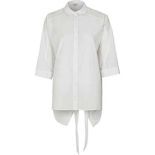 river island trostre,jacques-vertuk Sale White Ls Nate Tie Back Shirt women 709231