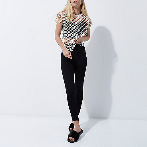 river island black jackets,jacques-vertuk UK White mesh bralette T-shirt women 705535