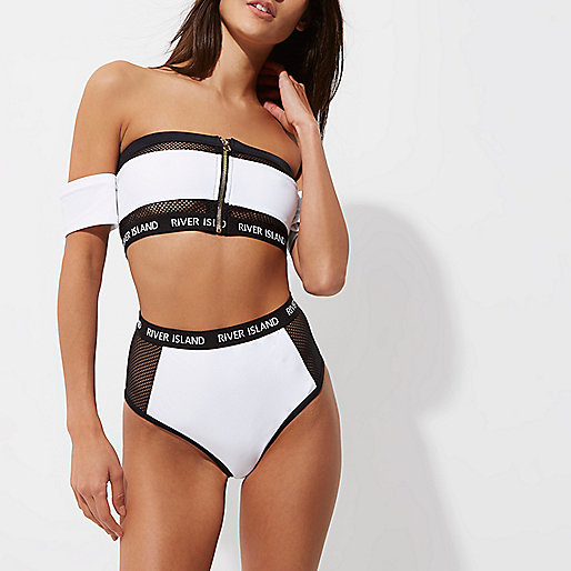 mens sliders river island,jacques-vertuk South Africa White mesh zip front bardot bikini top women 696208