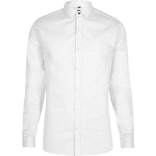 jacques-vertuk White micro point collar skinny fit shirt 298293 men Shirts