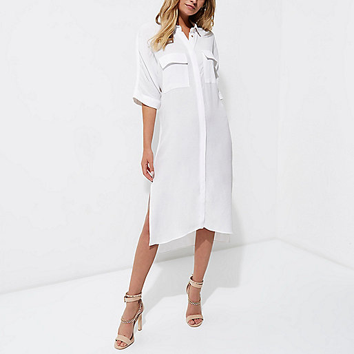 zebra print coat river island,Where Sells jacques-vertuk White midi shirt dress Shirt Dresses Dresses women