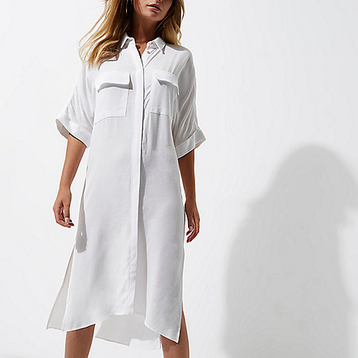 zebra print coat river island,Where Sells jacques-vertuk White midi shirt dress Shirt Dresses Dresses women