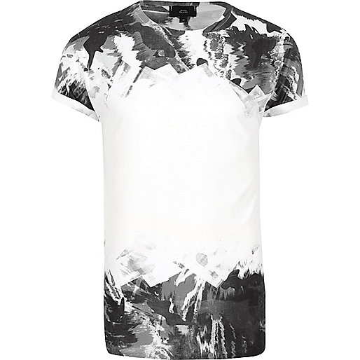 jacques-vertuk White mono camo fade print T-shirt 304360 men T-Shirts / Vests T-shirts