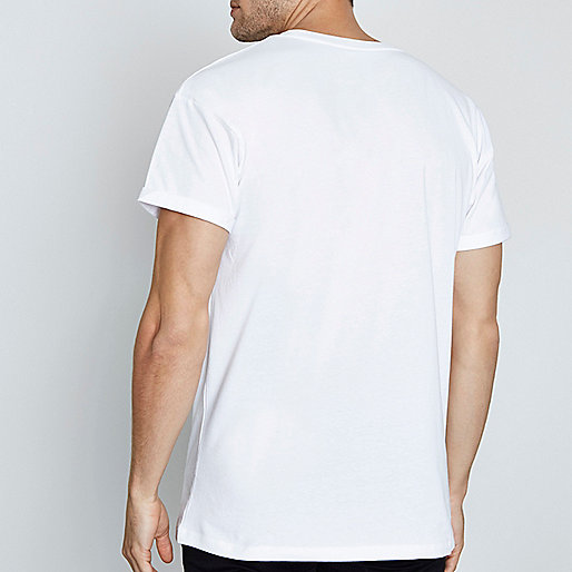 river island castlepoint,jacques-vertuk Apparel White mono rose print short sleeve T-shirt Print T-Shirts T-Shirts / Tanks men