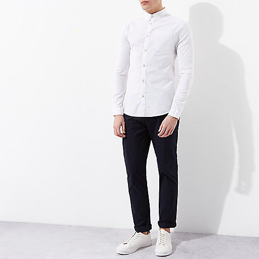 feather dress river island,Outlet jacques-vertuk White muscle fit casual Oxford shirt Long Sleeve Shirts Shirts men