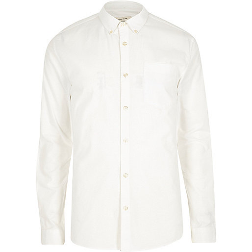 feather dress river island,Outlet jacques-vertuk White muscle fit casual Oxford shirt Long Sleeve Shirts Shirts men