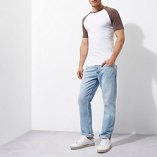 river island bum bag,Where Stocks jacques-vertuk White muscle fit raglan short sleeve T-shirt T-shirts T-Shirts / Tanks men