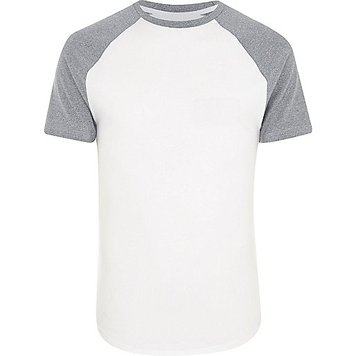 jacques-vertuk White muscle fit raglan T-shirt 294999 men T-Shirts / Vests Plain T-Shirts