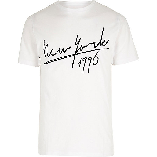 river island shoes women,jacques-vertuk Ladies Coats White 'New York' print T-shirt T-Shirts / Tanks Sale men