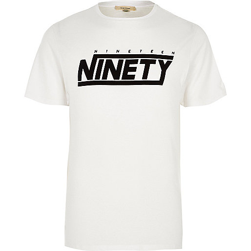 jacques-vertuk White 'nineteen ninety' crew neck T-shirt 302840 men T-Shirts / Vests T-shirts