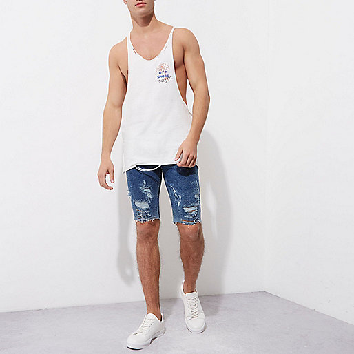 river island ladies dresses,jacques-vertuk Logo White  Off Shore  print racer back tank T-Shirts / Tanks Sale men