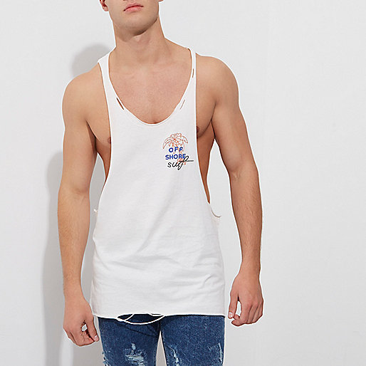 river island ladies dresses,jacques-vertuk Logo White  Off Shore  print racer back tank T-Shirts / Tanks Sale men