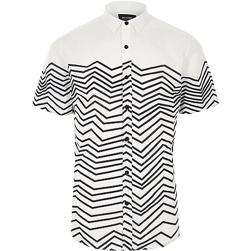 jacques-vertuk White Only & Sons stripe short sleeve shirt 301431 men Shirts Short Sleeve Shirts