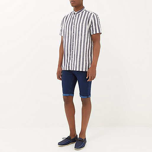 river island backpack mens,jacques-vertuk Denim Dress White pajama stripe short sleeve shirt Shirts Sale men