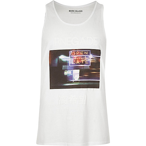 river island pink coat,jacques-vertuk Catalogue White photo print tank T-Shirts / Tanks Sale men