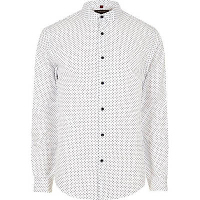 next river island sale,jacques-vertuk Jeans Womens Sale White polka dot slim fit smart shirt Shirts Sale men