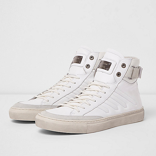 jacques-vertuk White Premium leather hi top sneakers 300766 men Shoes / Boots