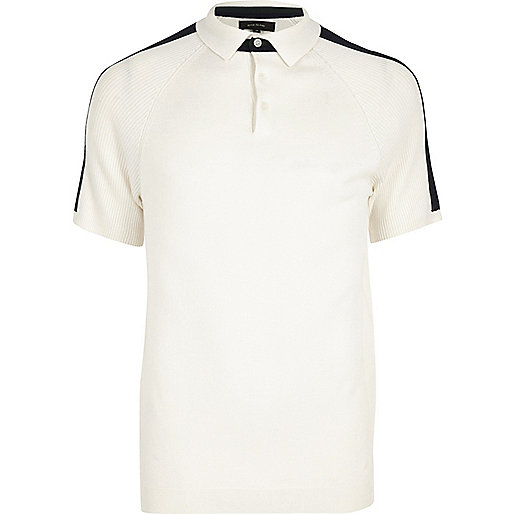 river island long leather jacket,jacques-vertuk Ireland Online White ribbed raglan sleeve polo shirt Polo Shirts men