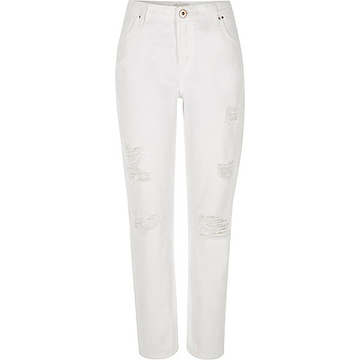 river island white jumper dress,jacques-vertuk New Look White ripped Ashley boyfriend jeans Jeans Sale women