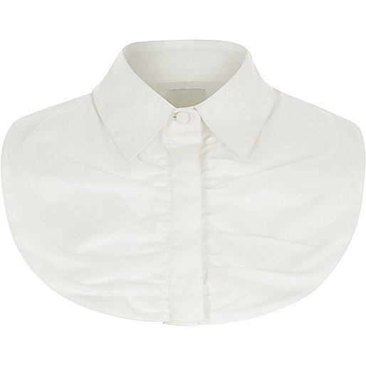 jacques-vertuk White ruched front collar bib 706453 women Accessories Collar Bibs