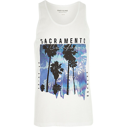 sale women river island,jacques-vertuk London White Sacramento palm tree print tank men 303167