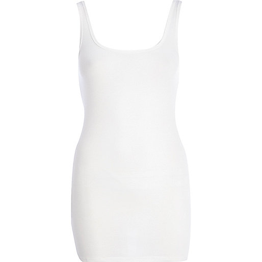 dresses for women river island,jacques-vertuk I White scoop neck longline tank Plain T-Shirts / Tanks T-Shirts & Tanks Tops women