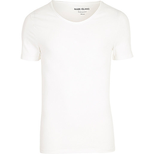 river island jackets,New Dresses In jacques-vertuk White scoop V neck muscle fit T-shirt T-shirts T-Shirts / Tanks men