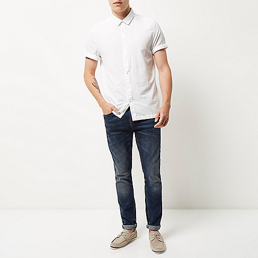 river island sculpt jeans,Island Dresses Online White seersucker short sleeve shirt Shirts Sale men