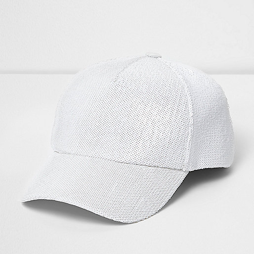 jacques-vertuk White sequin baseball cap 706181 women Accessories Hats