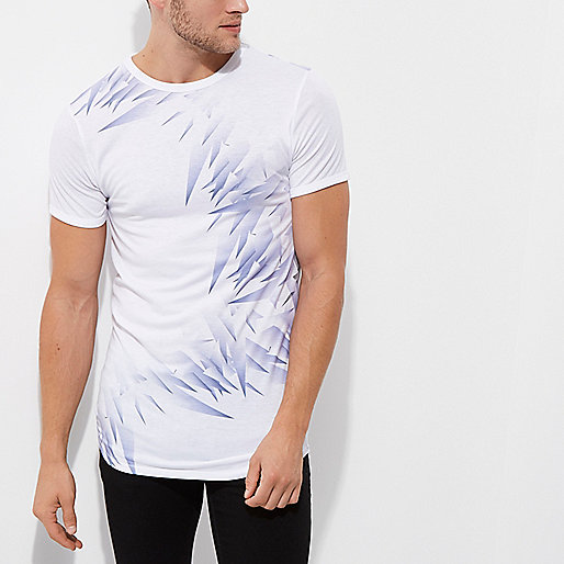 river island black cross body bag,jacques-vertuk Blue Floral Dress White shard print muscle fit T-shirt T-shirts T-Shirts / Tanks men