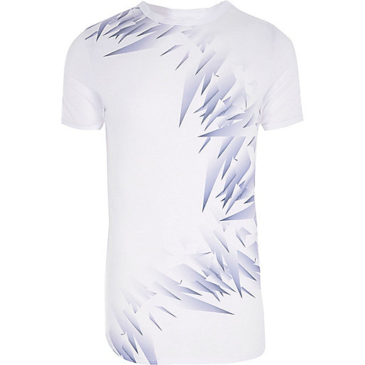 jacques-vertuk White shard print muscle fit T-shirt 303989 men T-Shirts / Vests T-shirts