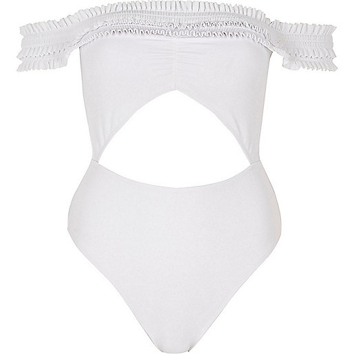 weekend bag women s river island,jacques-vertuk Uk Dresses White shirred bardot cut out swimsuit Swimsuits Swimwear / Beachwear women