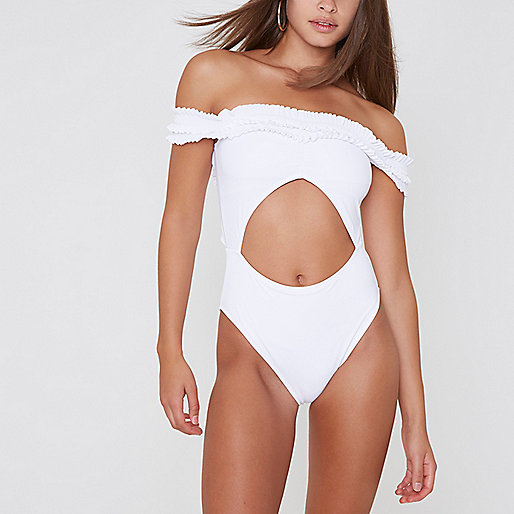 weekend bag women s river island,jacques-vertuk Uk Dresses White shirred bardot cut out swimsuit Swimsuits Swimwear / Beachwear women