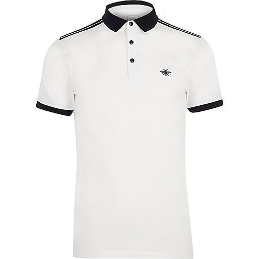 river island summer clothes,jacques-vertuk UK Sale White short sleeve muscle fit polo shirt men 302407