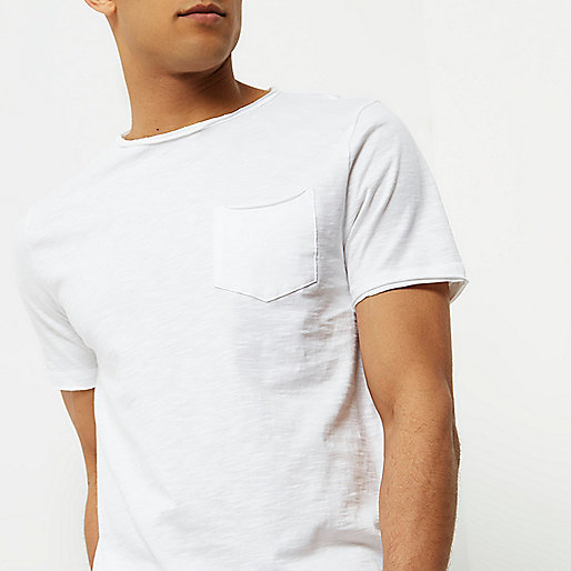 river island wedges white,jacques-vertuk UK Sale White slim fit raw cut pocket T-shirt men 300837