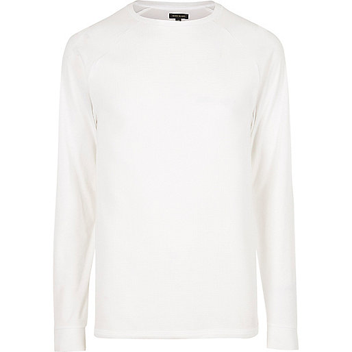 river island white and gold wedges,jacques-vertuk South Africa White slim fit waffle raglan T-shirt men 301030