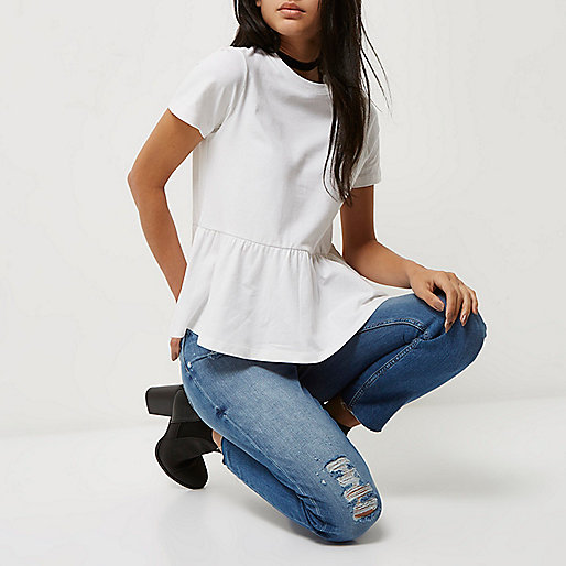 river island orange blazer dress,Online jacques-vertuk White soft peplum T-shirt Plain T-Shirts / Tanks T-Shirts & Tanks Tops women