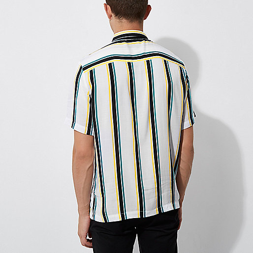 river island lounge set,jacques-vertuk Clothes For Sale White stripe short sleeve casual shirt Short Sleeve Shirts Shirts men