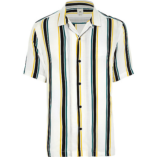 river island lounge set,jacques-vertuk Clothes For Sale White stripe short sleeve casual shirt Short Sleeve Shirts Shirts men